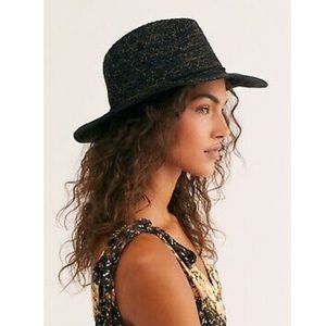 NWOT Free people black/tan Montana woven hat